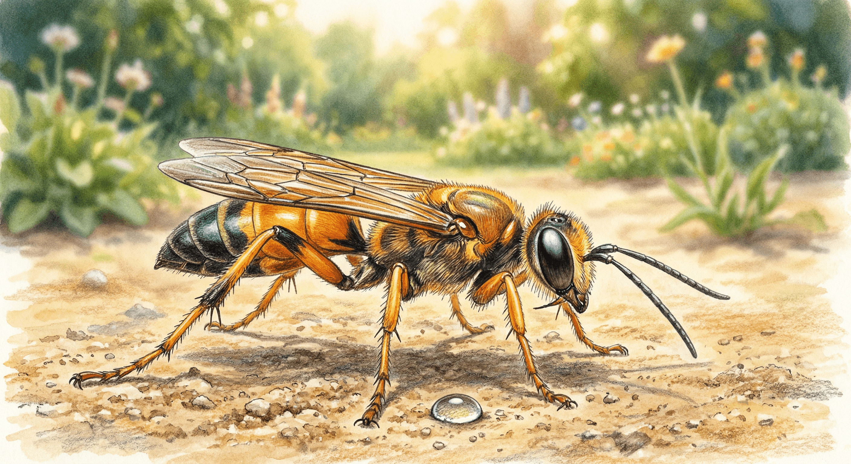 Will Digger Wasps Drink Water with Boric Acid?